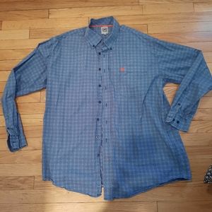 Cinch Men's Collared Button Down Shirt Blue Circled Pattern
